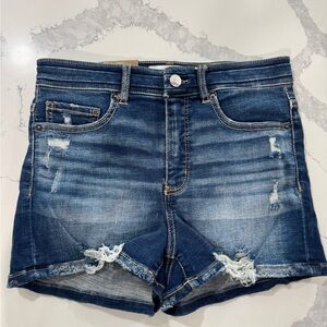BKE Blue Distressed Jean Shorts